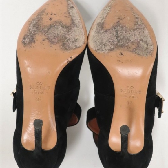 Valentino Hitch On Pump Black Cutout Suede - Picture 7 of 8